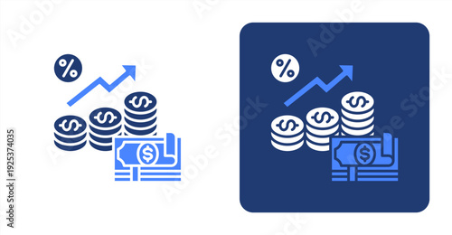 Interest Rate icon, with contrast background.