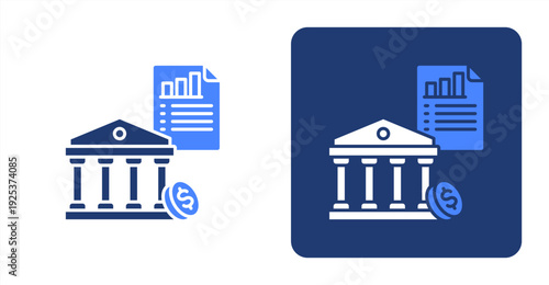 Fiscal Policy icon, with contrast background.