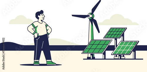 Exploring renewable energy sources like solar panels and wind turbines for a sustainable future and ecological balance