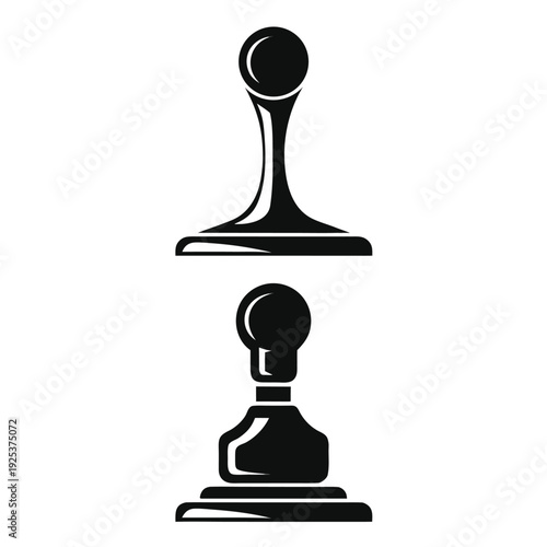Two black chess pawns on a white background 1