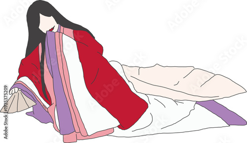 ひな祭り 十二単を着た女性