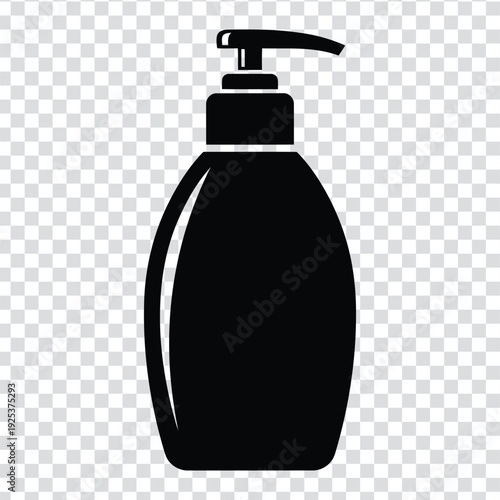 Black silhouette of a pump bottle