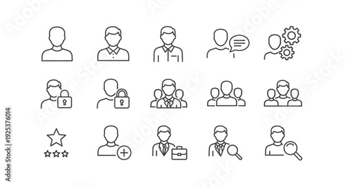 Collection of user profile icons and symbols.
