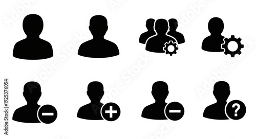 Collection of User Profile Icons and Settings Icons.