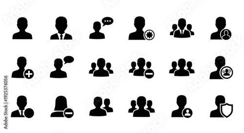 Collection of user profile icons and social media symbols.