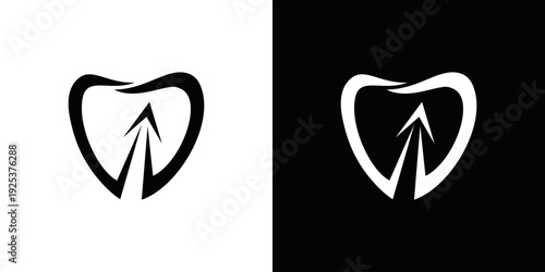 simple vector logo of dental and up arrow