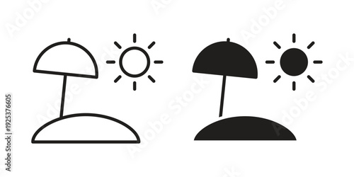 Beach icon symbol design template. Vector 10 eps.