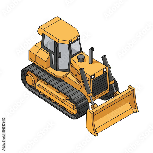 Heavy-duty yellow bulldozer with tracks and front blade for construction work.