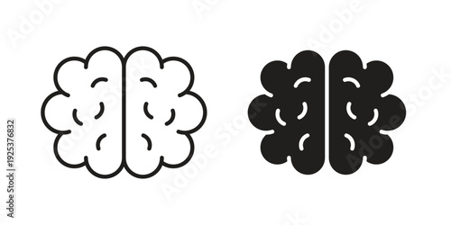 Brain icon symbol design template. Vector 10 eps.
