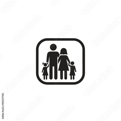 Family icon representing parents and children, symbolising togetherness and love.