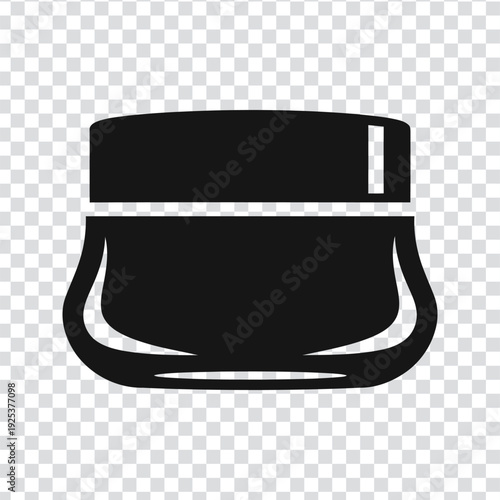 Black silhouette of a cosmetic jar with lid