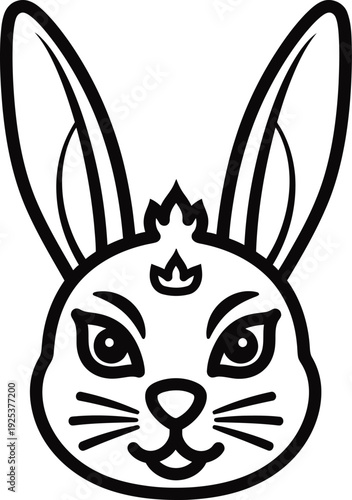 A cartoon rabbit with a crown on its head illustration