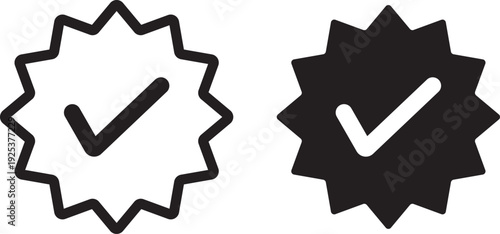 Blue Verified badge icon set. Blue tick check with social media account icon. blue verified icon, social media account verify icons. Blue Verified badge icon set