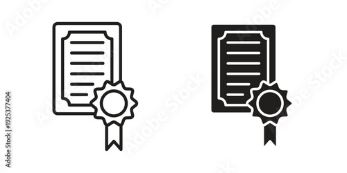 Certificate icon symbol design template. Vector 10 eps.