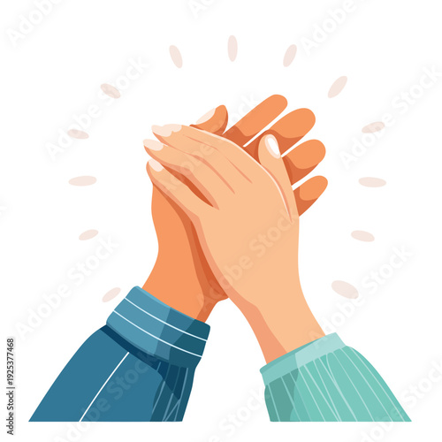 Hands clapping together in illustration