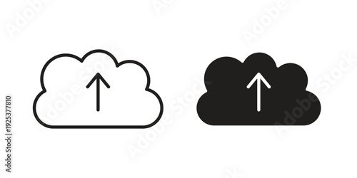 Cloud upload icon symbol design template. Vector 10 eps.