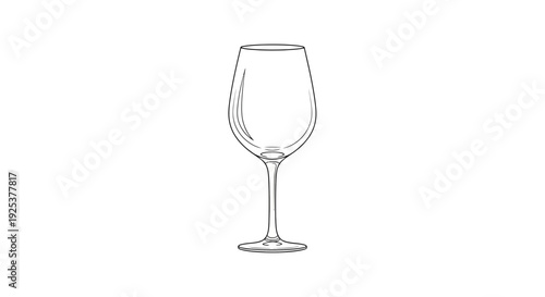 Elegant Empty Wine Glass Silhouette on White Background