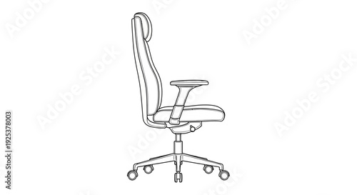 Ergonomic Office Chair Sketch - Modern Design for Comfort and Productivity