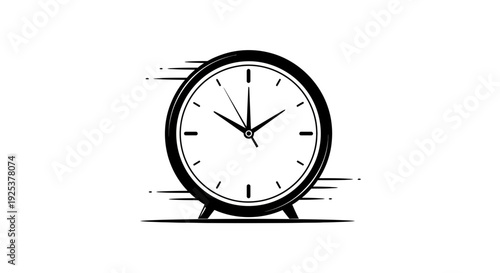 Fast Clock Icon with Motion Blur Effect, Time Passing Concept, Speed and Urgency