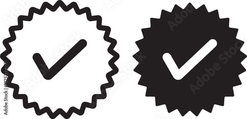 Blue Verified badge icon set. Blue tick check with social media account icon. blue verified icon, social media account verify icons. Blue Verified badge icon set