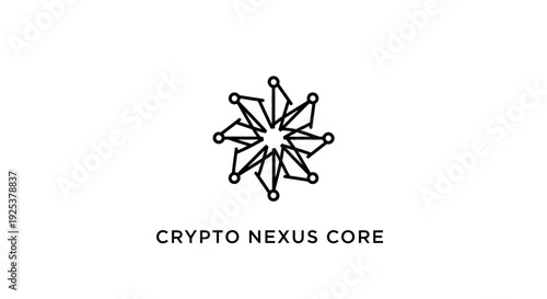 Crypto Nexus Core Abstract Geometric Logo Design for Digital Technology and Network
