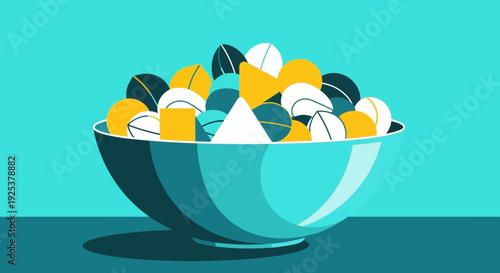 Bowl of Pills and Capsules Medication.