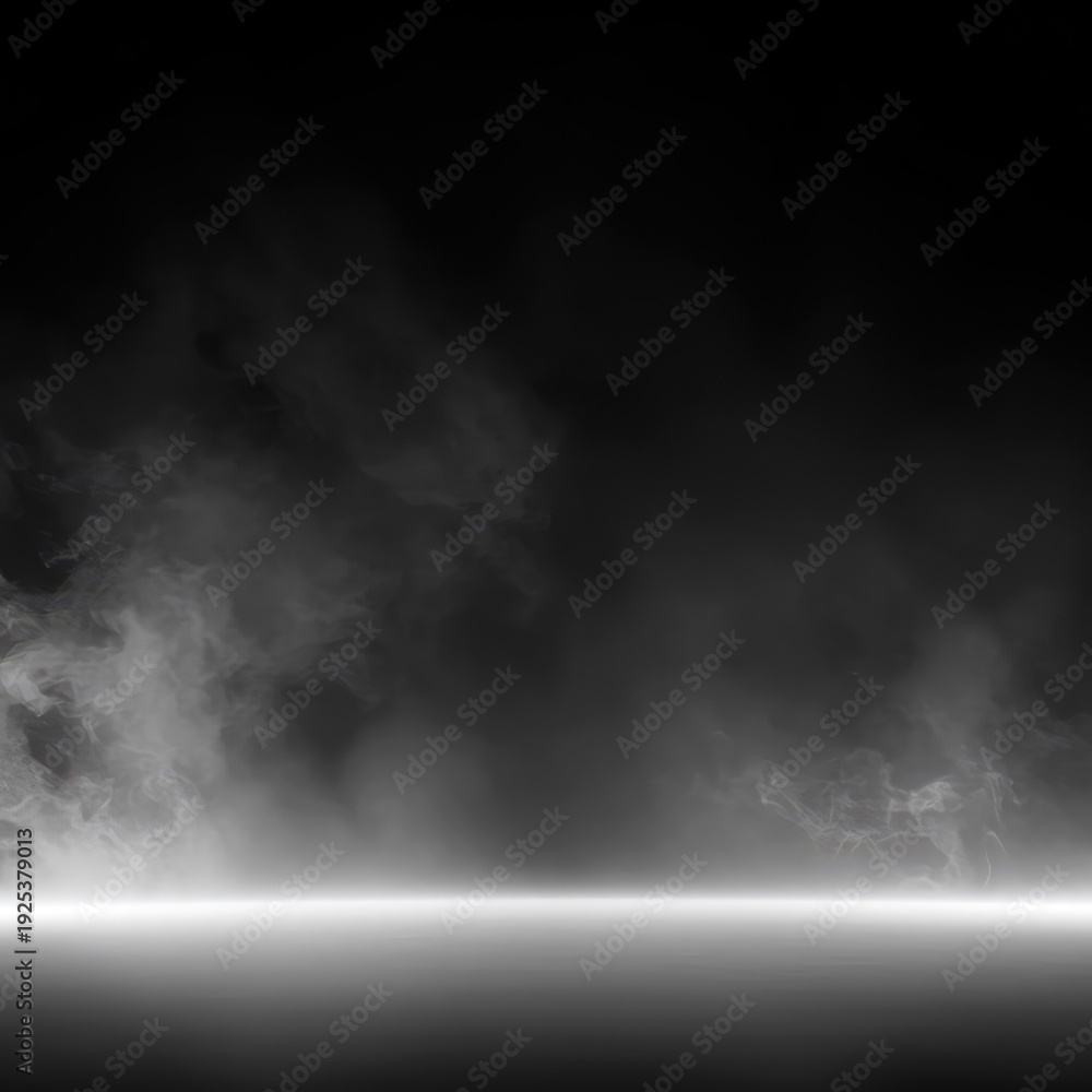 Fototapeta premium Abstract dark digital background featuring subtle, hazy gray smoke effects and spectral light. Mysterious texture ,gradient ,graphic ,shadow