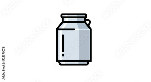 Vintage Metal Milk Can Icon, Retro Dairy Container, Farm Fresh Beverage Storage