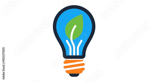 Green Light Bulb Eco Friendly Illustration.