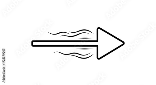 Speeding Arrow Icon with Motion Lines
