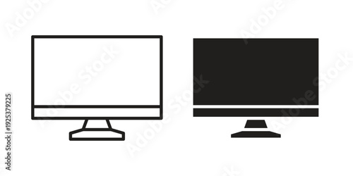 Computer screen icon symbol design template. Vector 10 eps.
