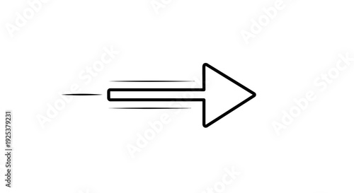 Speedy Arrow Icon Moving Forward, Fast Motion Effect, Directional Symbol