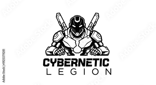 Cybernetic Legion Robot Soldier Illustration - Futuristic Armored Warrior Character Design