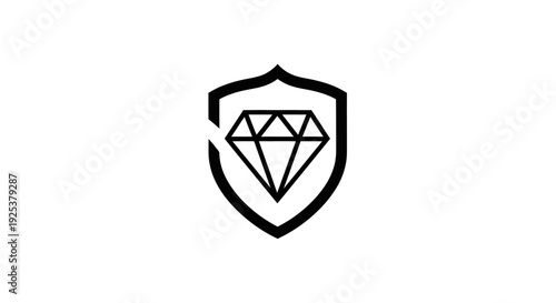 Diamond Shield Icon for Premium Security and Quality Protection
