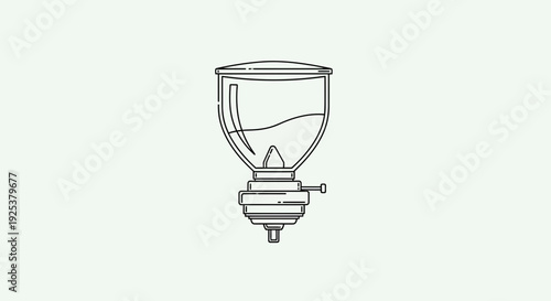 Minimalist Line Art Coffee Grinder Hopper with Beans and Lid