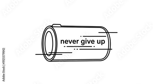 Never Give Up Battery Icon: Motivation, Energy, Resilience, Persistence, Power