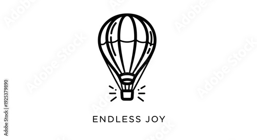 Hot Air Balloon with 'Endless Joy' Text - Symbol of Freedom, Adventure, and Happiness