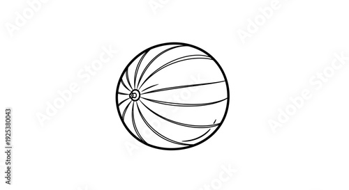 Hand-drawn illustration of a ripe cantaloupe melon, isolated on white background