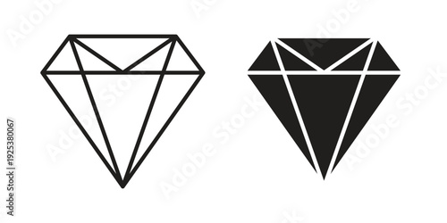 Diamond icon symbol design template. Vector 10 eps.