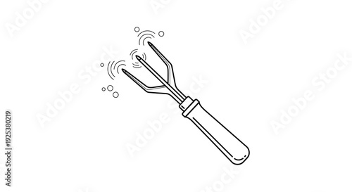 Handheld Garden Cultivator Tool with Three Prongs for Soil Aeration and Weeding