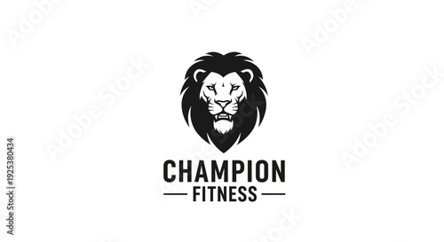 Lion Head Champion Fitness Logo - Strength and Power Mascot Design