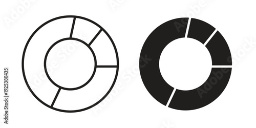 Donut chart icon symbol design template. Vector 10 eps.