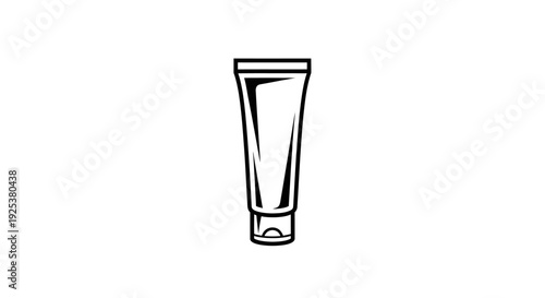 Line Art Vector Icon of Blank Cosmetic Cream Tube Packaging