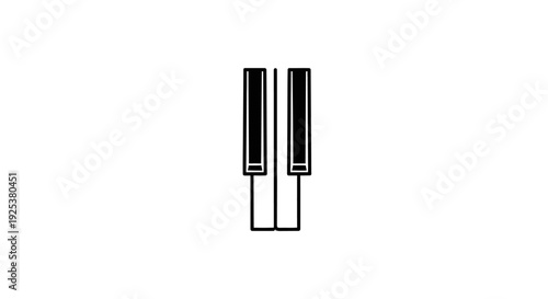 Minimalist Black Piano Keys on Clean White Background