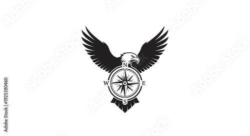 Majestic Eagle Holding Compass Rose Symbolizing Direction and Freedom