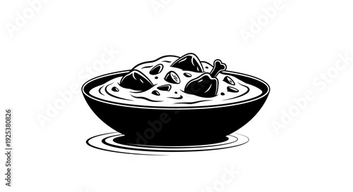 Chicken Curry Bowl Illustration