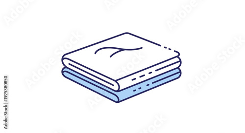 Clean Folded Laundry Stack Icon, Simple Flat Design