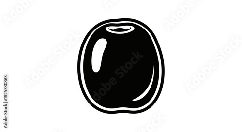 Black Olive Icon, Simple Vector Illustration, Food Symbol