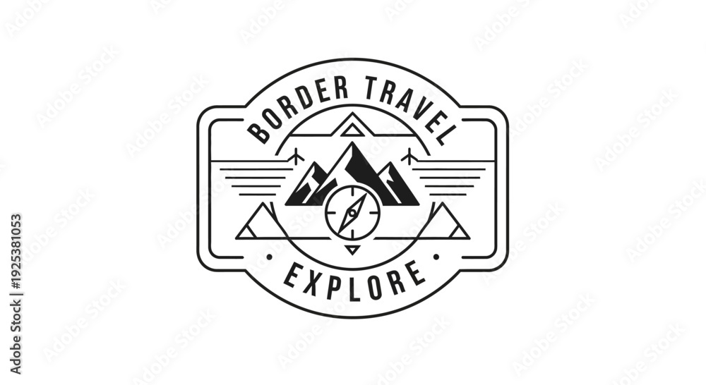 Fototapeta premium Mountain Travel Explore Adventure Logo Emblem Design with Compass