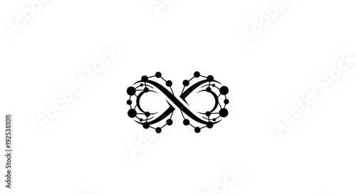 Modern Infinity Symbol with Connected Dots - Digital Network and Endless Possibilities Concept